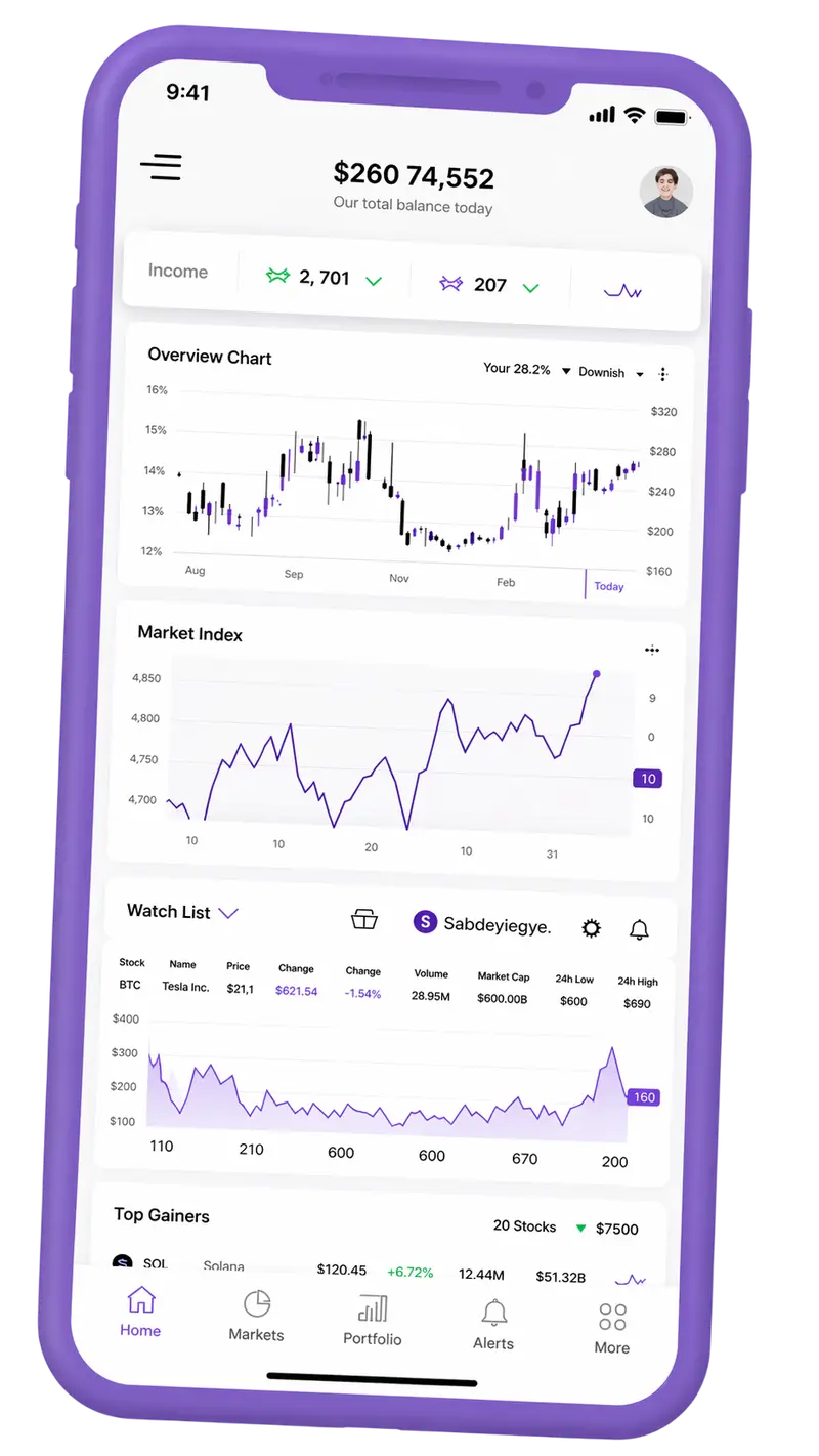 Minerv Corvesse — plateforme de trading sur mobile